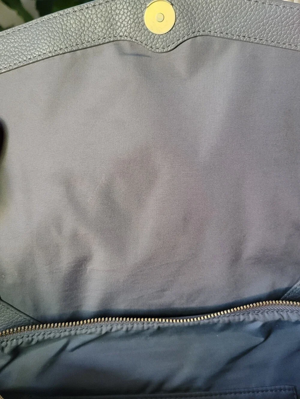 Freshly Picked Gray Vegan Leather Diaper Bag Backpack Adjustable Minimalist